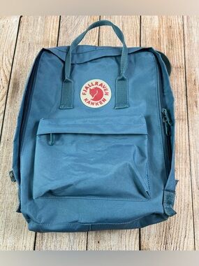 Fjallraven Backpack Kanken Blue Inner Pockets Adjustable Strap Shoulder Bag